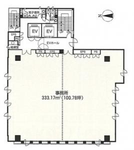 御堂筋武田ビル基準階間取り図