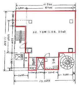 曽根崎東ビル基準階間取り図