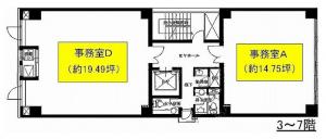 西天満ユートビル基準階間取り図