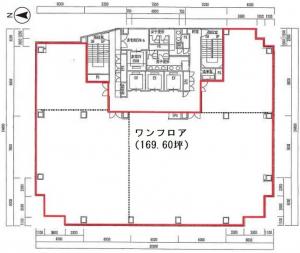 辰野西本町ビル基準階間取り図