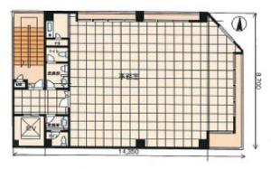 長堀多田ビル基準階間取り図