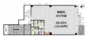 オーキッド中之島ビル４階間取り図