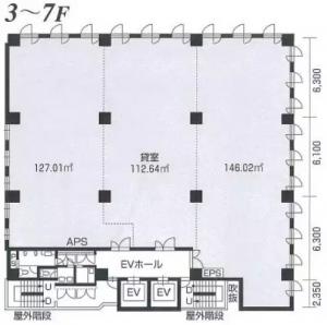 レナ天満橋ビル基準階図面