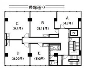 心斎橋西ビル基準階間取り図