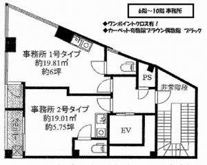 西天満ＵＳＵＩビル基準階間取り図