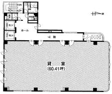 現代心斎橋ビル基準階間取り図