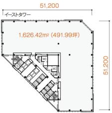 大手町ファーストスクエアイーストタワー基準階図面