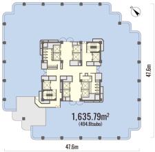 御殿山トラストタワー基準階間取り図