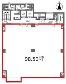 難波御堂筋ウエスト基準階間取り図