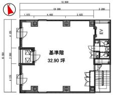 八丁堀鈴らん通りビル基準階間取り図