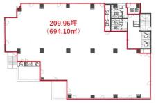 小石川桜ビル基準階間取り図