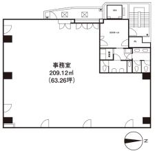いちご恵比寿西ビル基準階間取り図