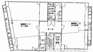江坂淀ビル基準階間取り図