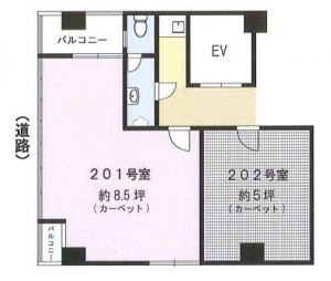 ファミール江戸堀２階間取り図