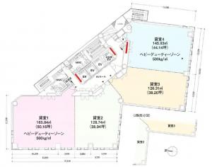 梅田北プレイスビル基準階間取り図