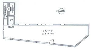 ミッドスクエア堀江（ＭＩＤＳＱＵＡＲＥ　ＨＯＲＩＥ）ビル３階間取り図