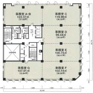梅田イーストビル基準階間取り図