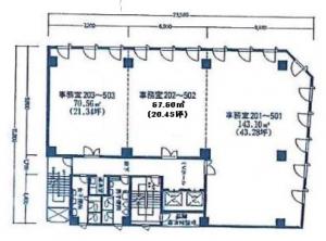 グロース北浜ビルディング基準階間取り図