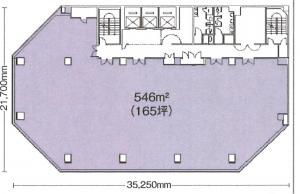 山陽染工瓦町ビル基準階間取り図