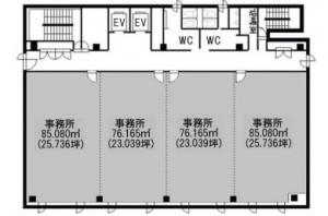 ＦＧＥＸ新大阪ビル（エフジェックス新大阪ビル）基準階間取り図