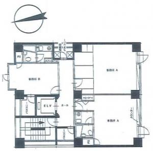 大阪上町ビル基準階間取り図