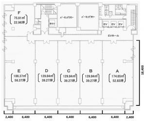 関西トラスト御堂筋ビル基準階間取り図