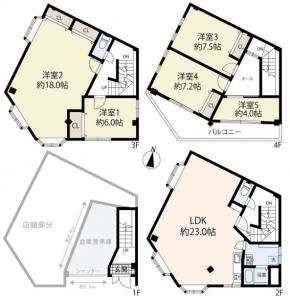 大阪市北区豊崎７丁目ビル基準階間取り図