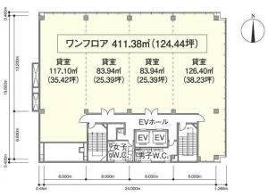 ＪＭＦ西本町ビル基準階図面