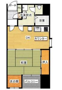 大手通りキャッスルヴィラ基準階間取り図