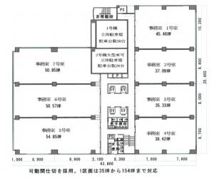 新大阪西浦ビル基準階間取り図