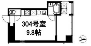 ＵＴＵＢＯ＋２ビル３０４号室間取り図