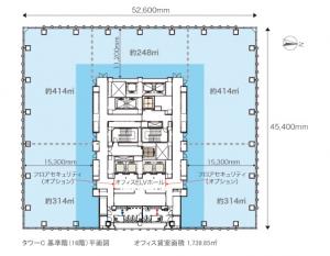 グランフロント大阪　タワーＣ基準階間取り図