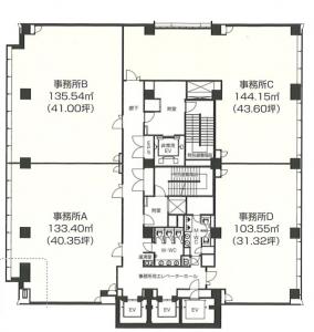 アステリオ北堀江ビル基準階間取り図