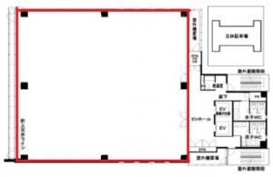 インタープラネット江坂ビル基準階間取り図