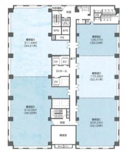 新大阪プライムタワービル基準階間取り図