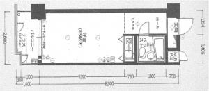 朝日プラザ心斎橋北６０３号室間取り図