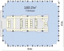 神谷町トラストタワー基準階間取り図