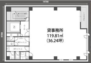 プレミアム新町ビル基準階間取り図