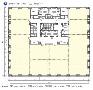京阪神淀屋橋ビル基準階間取り図