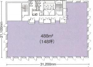 ＥＤＧＥ淀屋橋ビル基準階間取り図