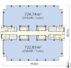 新大阪トラストタワー基準階間取り図