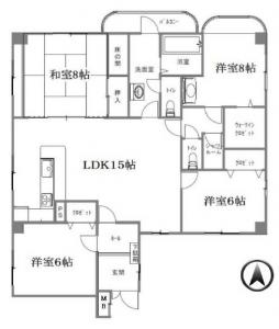 サンライズ長堀４ＬＤＫ間取り図
