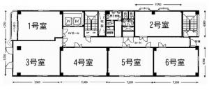 日宝北２号館ビル基準階間取り図