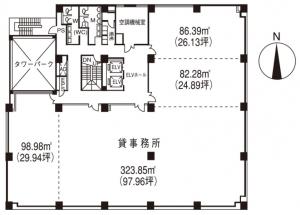 みなと銀行第一生命共同ビルディング基準階間取り図