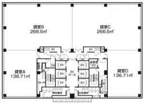 近鉄新難波ビル基準階間取り図