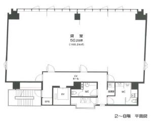 ＭＦ桜橋２ビル基準階間取り図