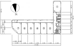 日宝北大阪屋ビル基準階間取り図
