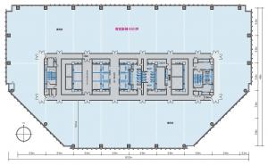 梅田阪急ビルオフィスタワー基準階間取り図