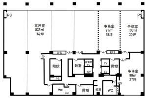烏丸中央ビル２階間取り図