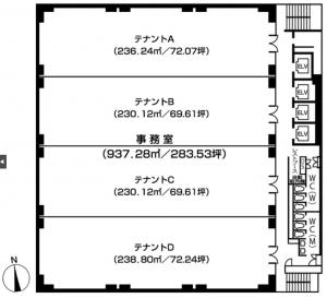 ＯＲＩＸ高麗橋ビル基準階間取り図